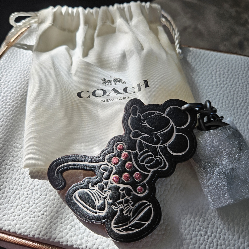 Coach Black and Pink Key Card Holder